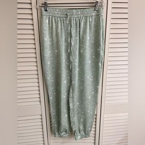 Green Satin joggers
